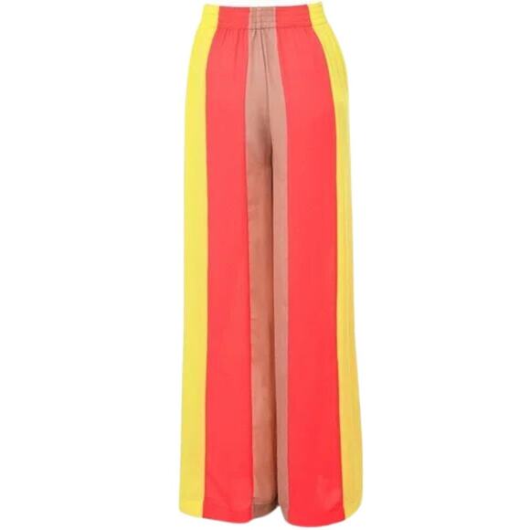 House of CB NWT Margot Yellow Neon Coral Semi Sheer Pants XS - Picture 4 of 11